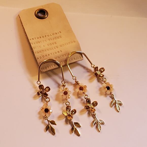 Anthropologie Floral Double-Drop Earrings New with tags attached - No flaws - Picture 9 of 10
